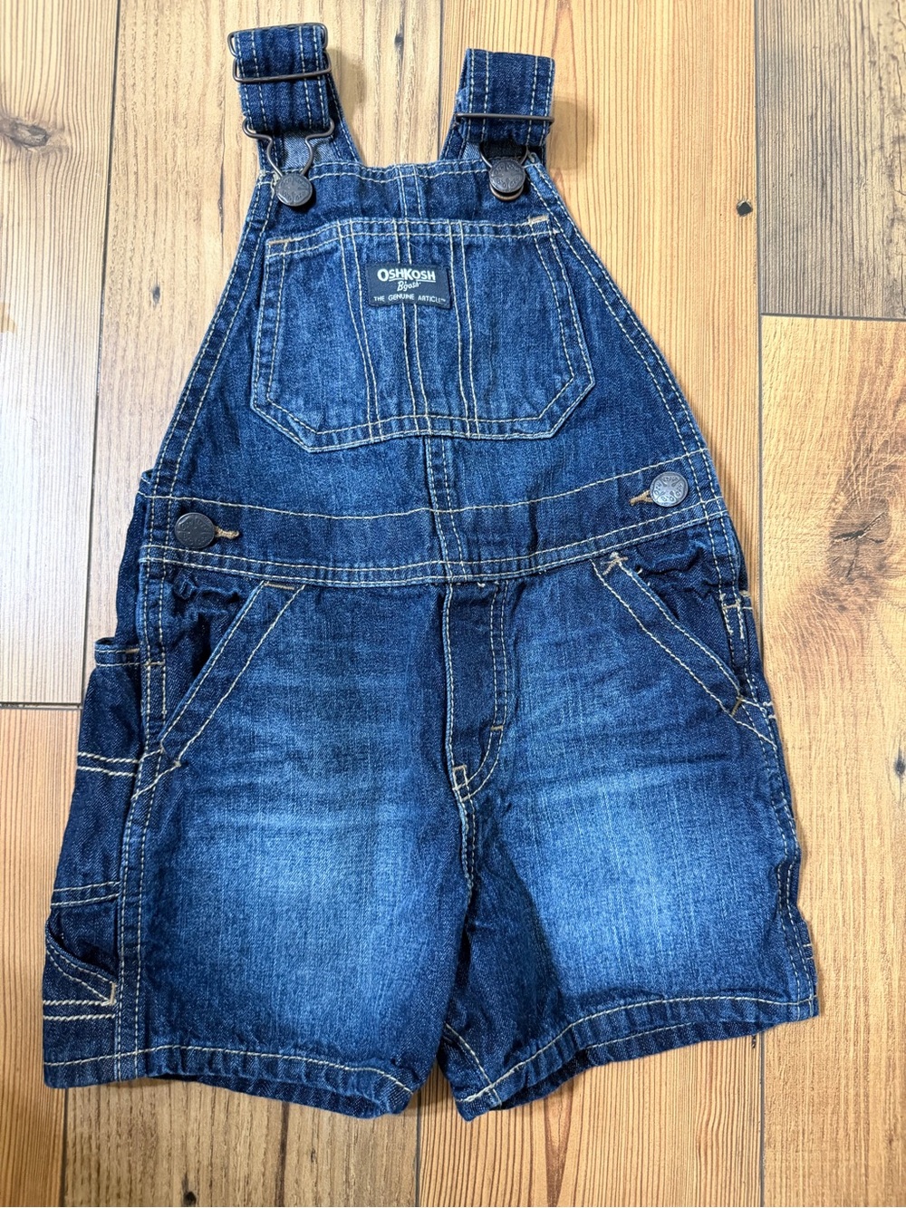 OshKosh B'gosh Dark Blue Denim Short Overalls